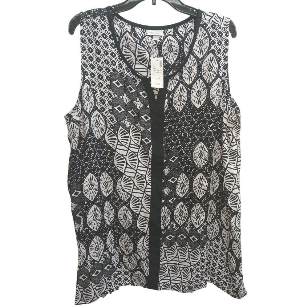 Avenue Top, Black and White, sleeveless, Long, 22/24